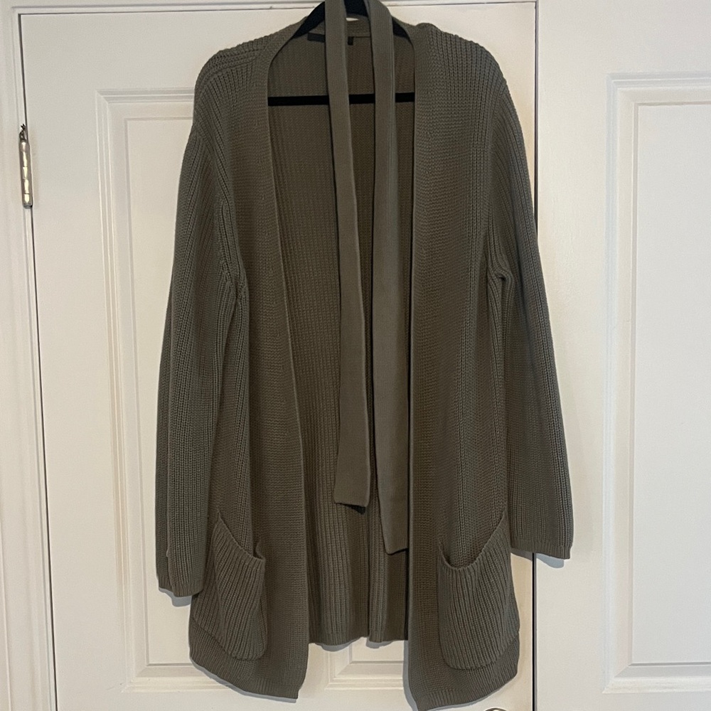 Jenni Kayne Women's Open Front Cardigan Sweater - Olive Green